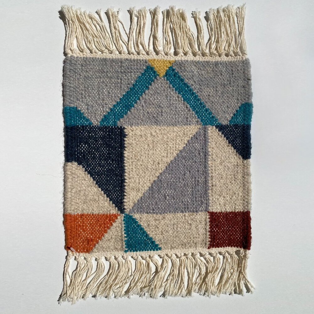 Wallace & Sewell Hand Knotted Moorish Wool Kilim Rug 11.5x11.5 in